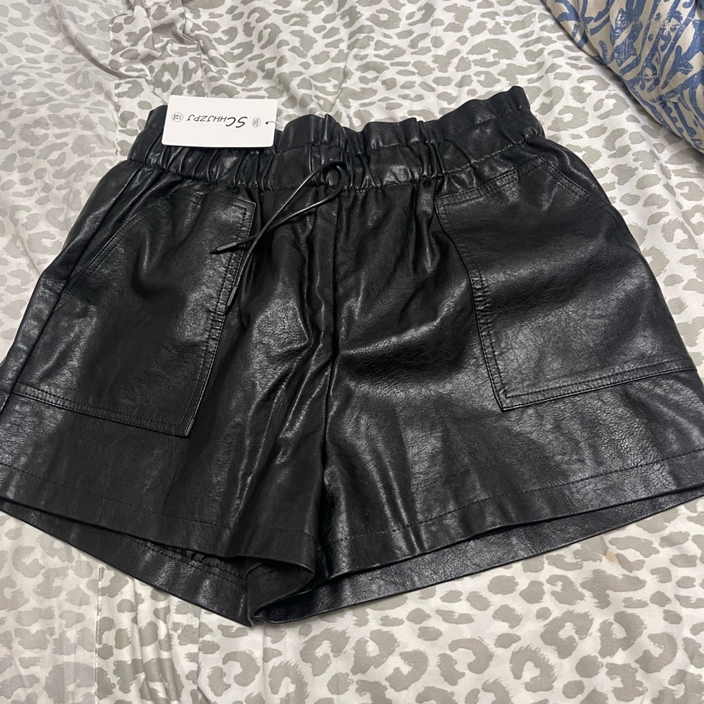 Faux Leather Shorts XL
